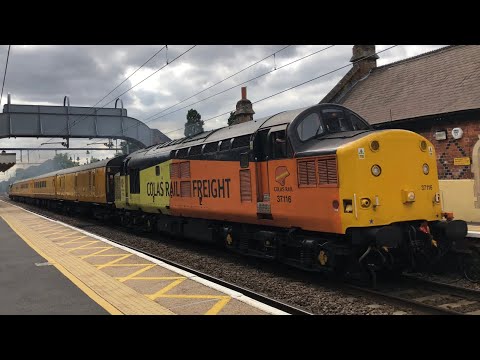 Colas Rail Freight Class 37116 And 37099 Thrashing Past Ingatestone On 1Q97 15/08/18