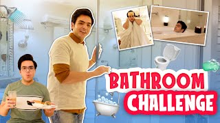 LIVING IN BATHROOM FOR 24HOURS CHALLENGE 🛀🏻�
