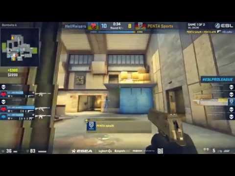 CS:GO TashiN 1vs5 with deagle ACE | PENTA vs  HellRaisers | ESL Pro League Season 4 - Europe