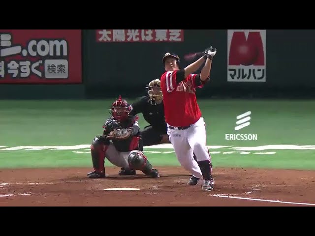 【4回裏】低めの球を逆らわず!! ホークス・李大浩 15号ホームランで勝ち越し!! 2014/9/13 H-M