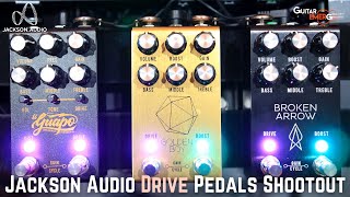 Video thumbnail for Jackson Audio Drive Pedals (El Guapo VS Golden Boy VS Broken Arrow) by Guitar Emerge