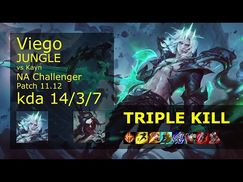Viego vs Kayn Jungle - NA Challenger 14/3/7 Patch 11.12 Gameplay