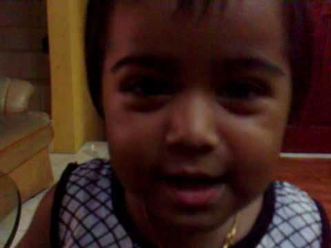 Baby learning to say Hamburger and gets angry...