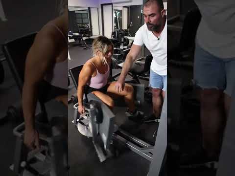 Part of a video titled How to Increase The Range of Motion on Seated Hip Abduction #gluteguy ...