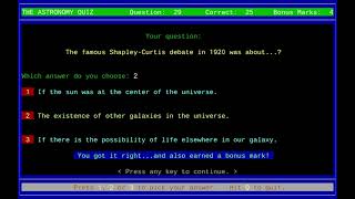 The Astronomy Quiz for DOS