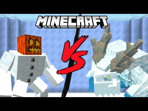Minecraft Frost Giant VS Mutant Snow Golem (Minecraft Mob Battle)