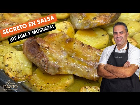 Secreto de cerdo en salsa de miel y mostaza ¡MUY FACIL Y RICO!