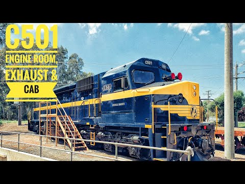 Australian EMD locomotive C501 Engine room & Cab.
