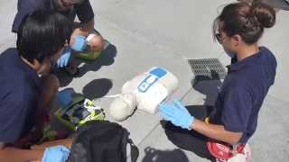 Lifeguarding Drill: 3-Rescuer CPR/AED with BVM progression (Rescuer returns)