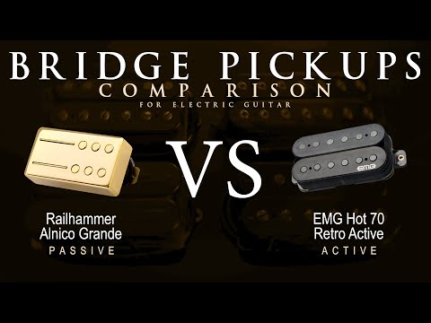 Railhammer ALNICO GRANDE vs EMG HOT 70 RETRO ACTIVE - Bridge Guitar Pickup Comparison Tone Demo