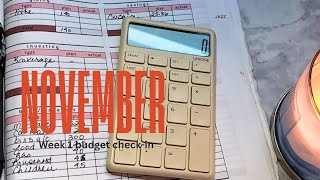 week 1 budget check-in (Nov 2-8): let's reset for week 2 of Nov!