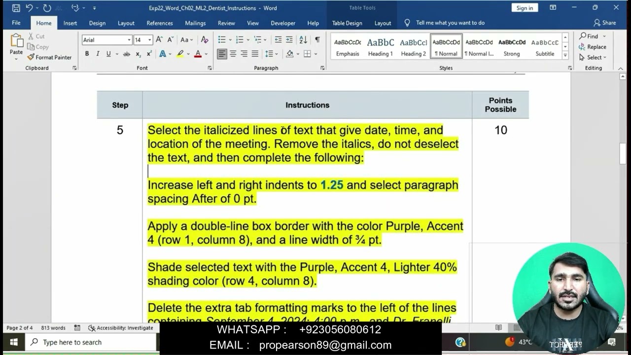 Exp22_Word_Ch02_ML2 - Dentist  | Word Chapter 2 Mid-Level 2 - Dentistry Word Chapter 2/Complete 100%