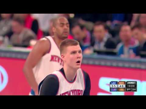Kristaps Porzingis vs Los Angeles Clippers 22.01.2016 (13Pts)