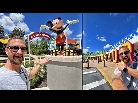 Tour atualizado do Disney's All Star Sports Resort! | Tour pelas áreas do hotel, restaurantes, loja de presentes e muito mais