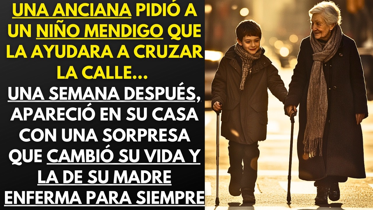 UNA ANCIANA PIDIÓ AYUDA A UN NIÑO POBRE PARA CRUZAR LA CALLE...  SEMANA DESPUÉS, APARECIÓ EN SU CASA