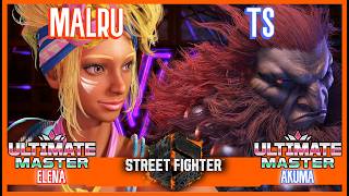 SF6 Match ♦ MALRU (Elena) 🆚 TS (Akuma) ♦ High level matches
