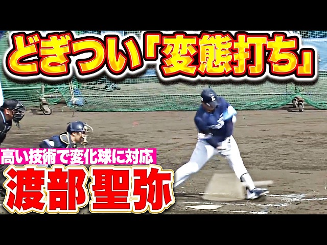 【実戦形式③】渡部聖弥『低め変化球を“変態打ち”…ネビンは2打席連続タイムリー!!』