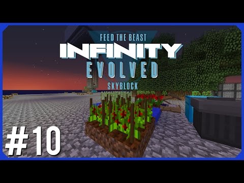 FTB Infinity Evolved Skyblock - Episode 10 - AgriCraft Crops, Growing Redstone!