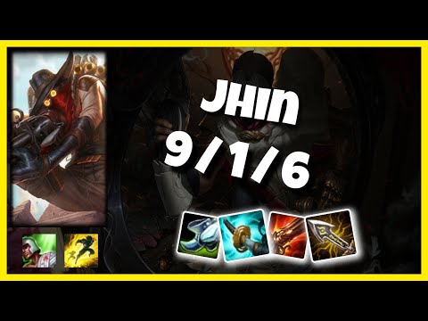 Korean Challenger Jhin Bot (9/1/6) Gameplay Replay - Patch 10.16