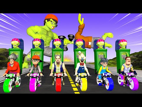 NickHulk vs TaniHulk - Scary Teacher 3D GTA 5 Animation - Asymmetric War With ZOMBIE And The End