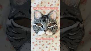 Gray tabby cat mask~! For sale🎀 #mask #theriangear #therianthropy #therian #maskmaking #cattherian
