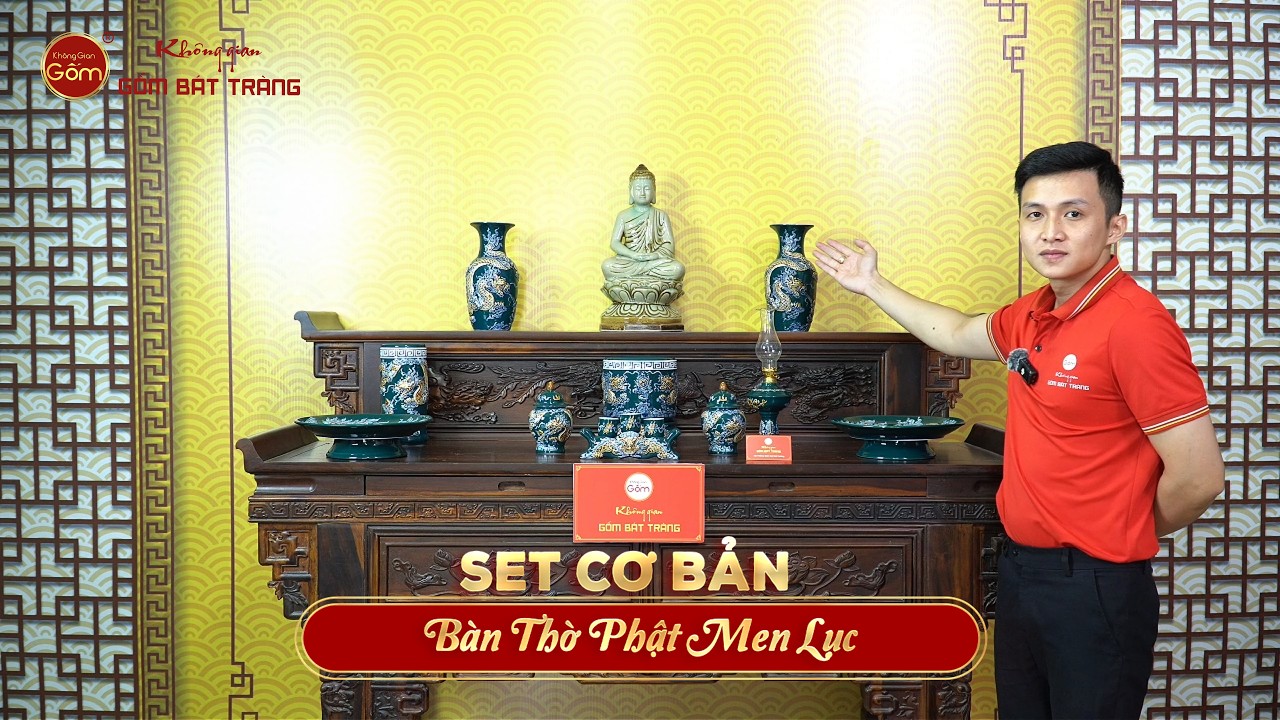 Bộ Đồ Thờ Phật (Cơ Bản 10 Món) Men Lục