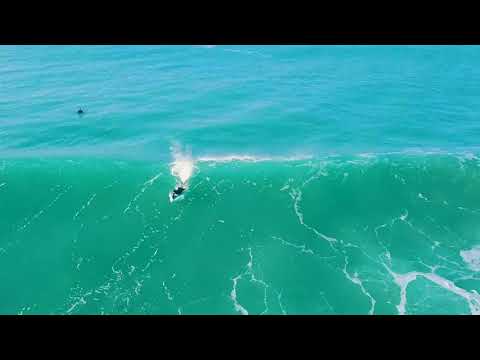 Drone angle of nice waves at Saint Tugen