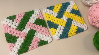 Unique &easy crochet square motif pattern, very easy for beginners
