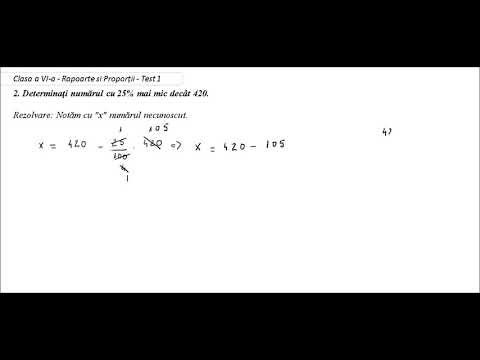 Clasa a VI-a - Test 1 - Rapoarte si Proporții - (2) - numar cu procent mai mic decat altul