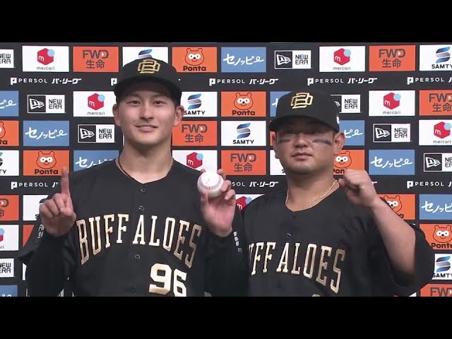 バファローズ・森友哉選手・高島泰都投手ヒーローインタビュー 8月8日 オリックス・バファローズ 対 埼玉西武ライオンズ