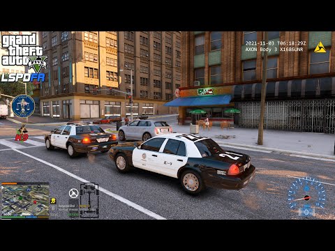 GTA V - LSPDFR 0.4.9🚔 - LSPD/LAPD - K9 Unit City Patrol - Early Morning Shift - 4K