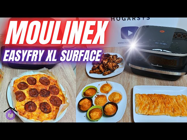Vídeo relacionado con Moulinex Freidora de Aire Easy Fry XL Surface, 2200 W, Doble Resistencia, Cocción Uniforme, Cesta Ancha, 10 Programas Automáticos, Horno para Pizzas, Diseño Compacto, Ventana de Visualización, AL4018