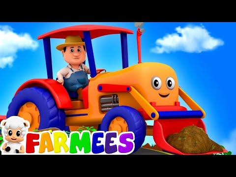 Tractors Wheels Go Round And Round | Cartoons For Kids | Nursery Rhymes For Babies By Farmees