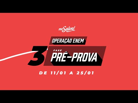 Operação ENEM 2020 Me Salva! | 3ª FASE: PRÉ-PROVA | PARTIU APROVAR! #mesalvanoenem