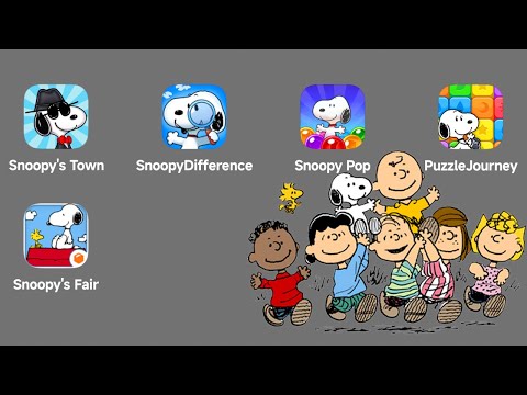 All Peanuts Snoopy 2025: Snoopy's Town^Spot the Difference^Snoopy POP^Puzzle Journey^Street Fair