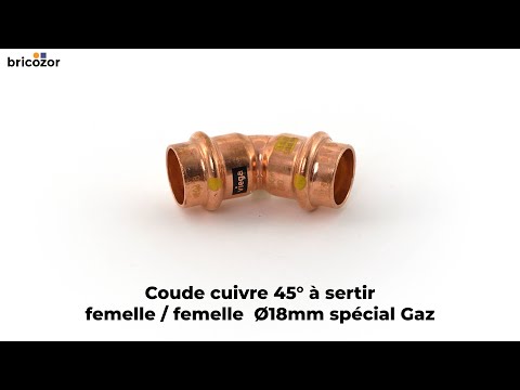 Coude cuivre 45° femelle / femelle à sertir spécial Gaz VIEGA