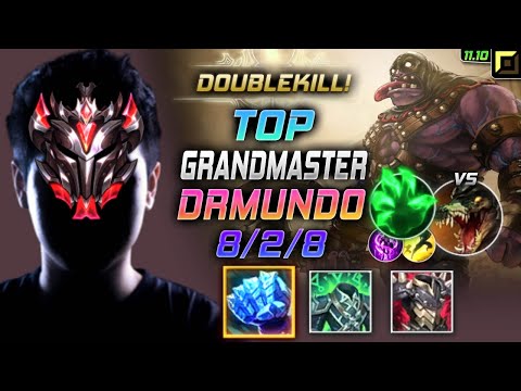 GrandMaster Dr. Mundo TOP vs Renekton - 천상계 장인 탑 문도 템트리 룬 서리불꽃 착취 ドクター・ムンド - LOL KR 11.10