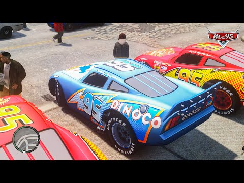 Crazy Rayo Lightning McQueen Dinoco Car Crashes Ep.59 - GTA 4
