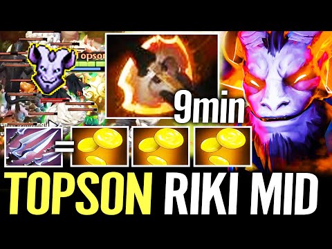 🔥 TOPSON Riki MID 9MIN FURY — Fastest Farm Aghanim Spam Tricks of the Trade +100% Agi Dota 2 Pro