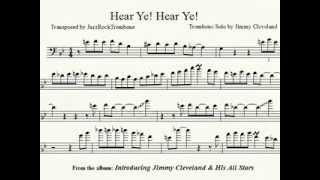 Jimmy Cleveland Solo Transcription Hear Ye! Hear Ye! Jazz Trombone All Star Band 1955