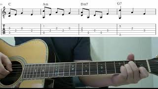Try To Remember  - Easy Fingerstyle Guitar Playthough Tutorial Lesson With Tabs