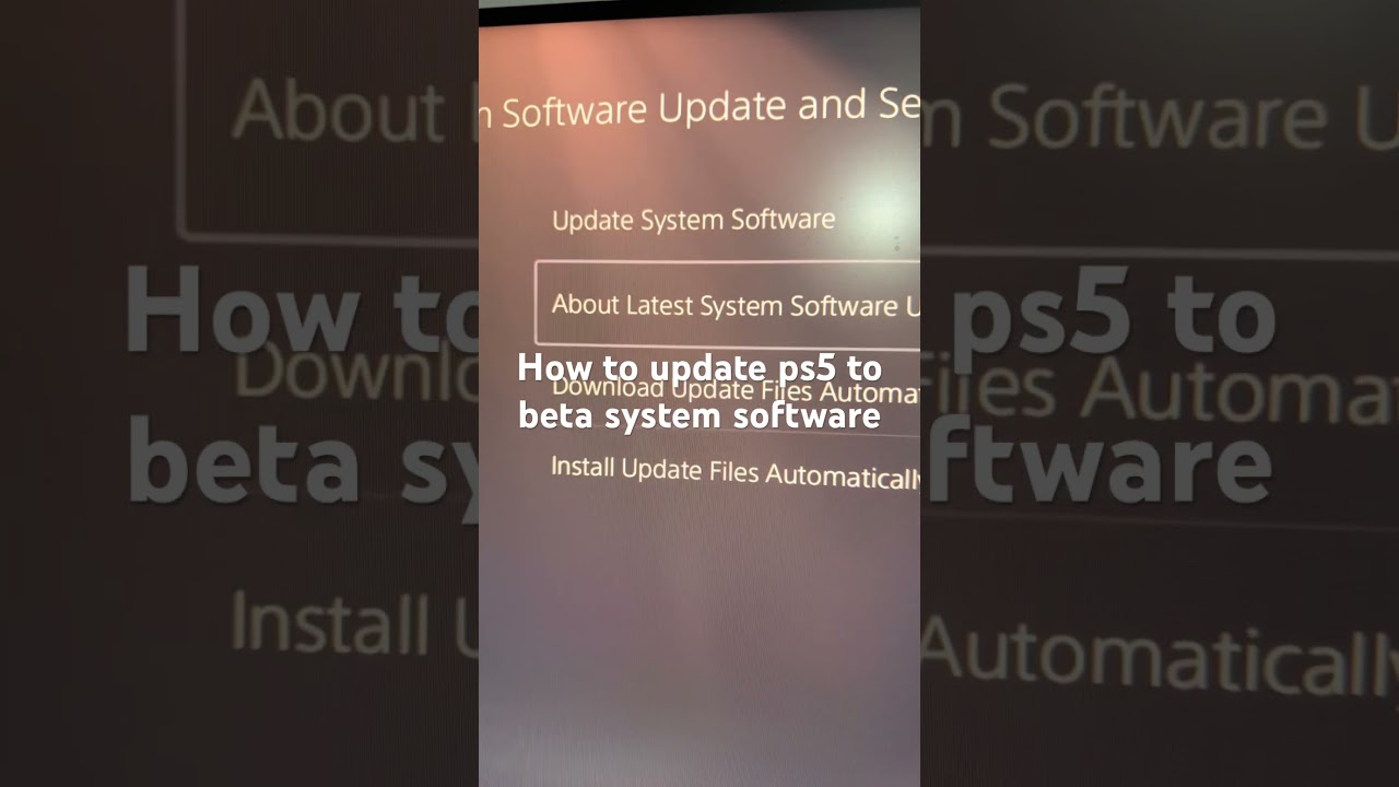 How to update ps5 to beta system software