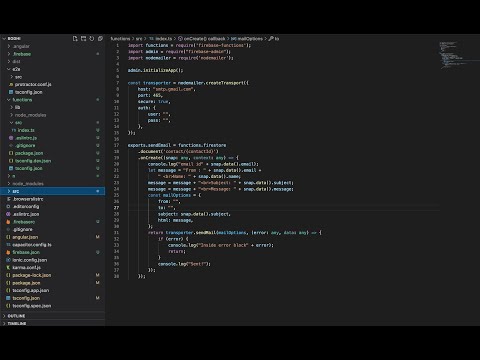 Send email through firebase functions #firebase #nodejs #angular #react #pega #Pegadev #pegahelp