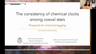 Francisca Espinoza Rojas • The consistency of chemical clocks among coeval stars