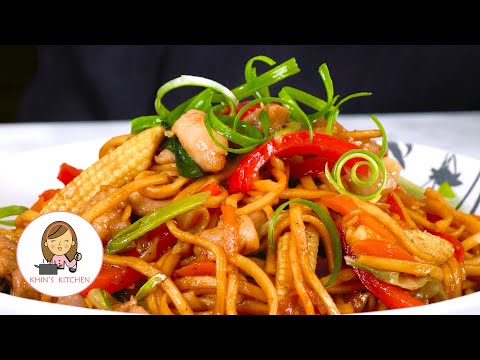 Easy Chicken Stir Fry Noodles (khout swel kyaw -  ခေါက်ဆွဲကြော်)