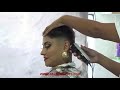 Beautiful Woman With Long Hair Is Shaved Smooth Razor Shave Step By Step Head Shave