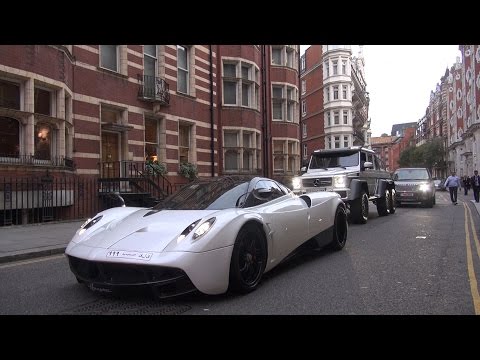 Arab Supercar Invasion of London 2014 - Part 2 - Combos, Pagani Huayra & More !