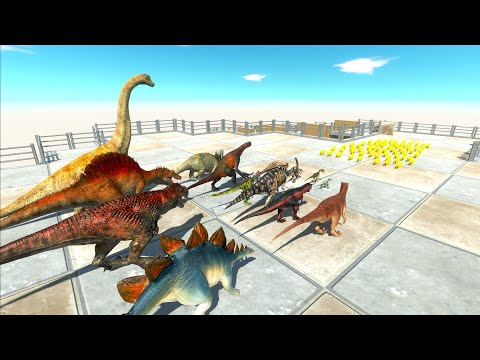 CHASING RACE ALL DINOSAURS WITH GOLD PIGS | Animal Revolt Battle Simulator