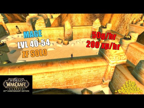 WoW Classic 20th Anniversary Realms - The Best Mage Solo ZF GY + Scarabs One Pull - 50g/HR + 200k XP