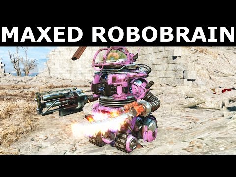 Fallout 4 Automatron - Maxed Robobrain Defending The Castle (Custom Robot Companion)
